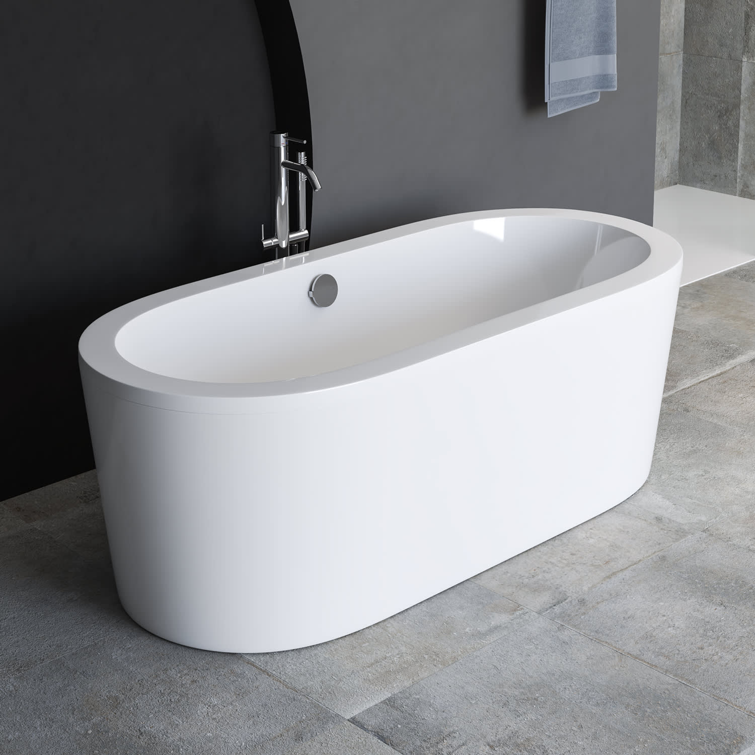 Steinkamp Life Freistehende Badewanne 180 X 80 Cm Mit M5 Ab Und