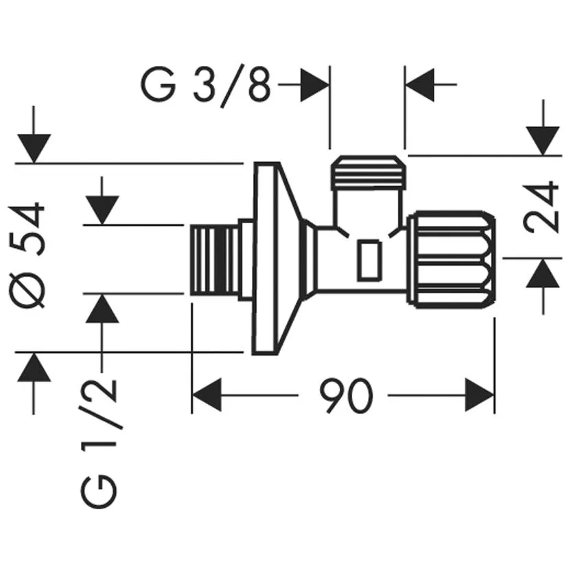 hansgrohe Eckventil DN15 mit Feinfilter Bild 2