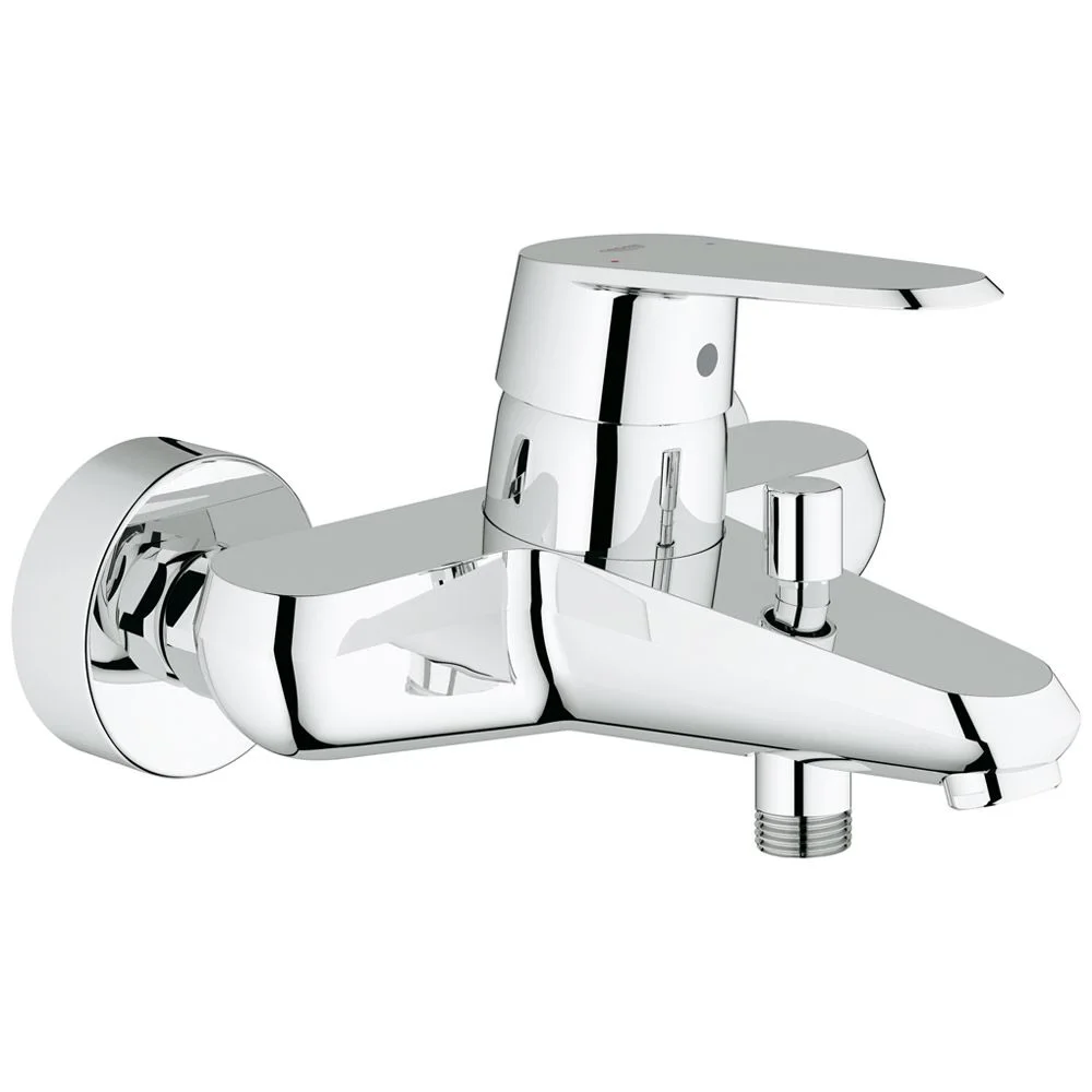Chromowana bateria wannowa widok z boku, Grohe