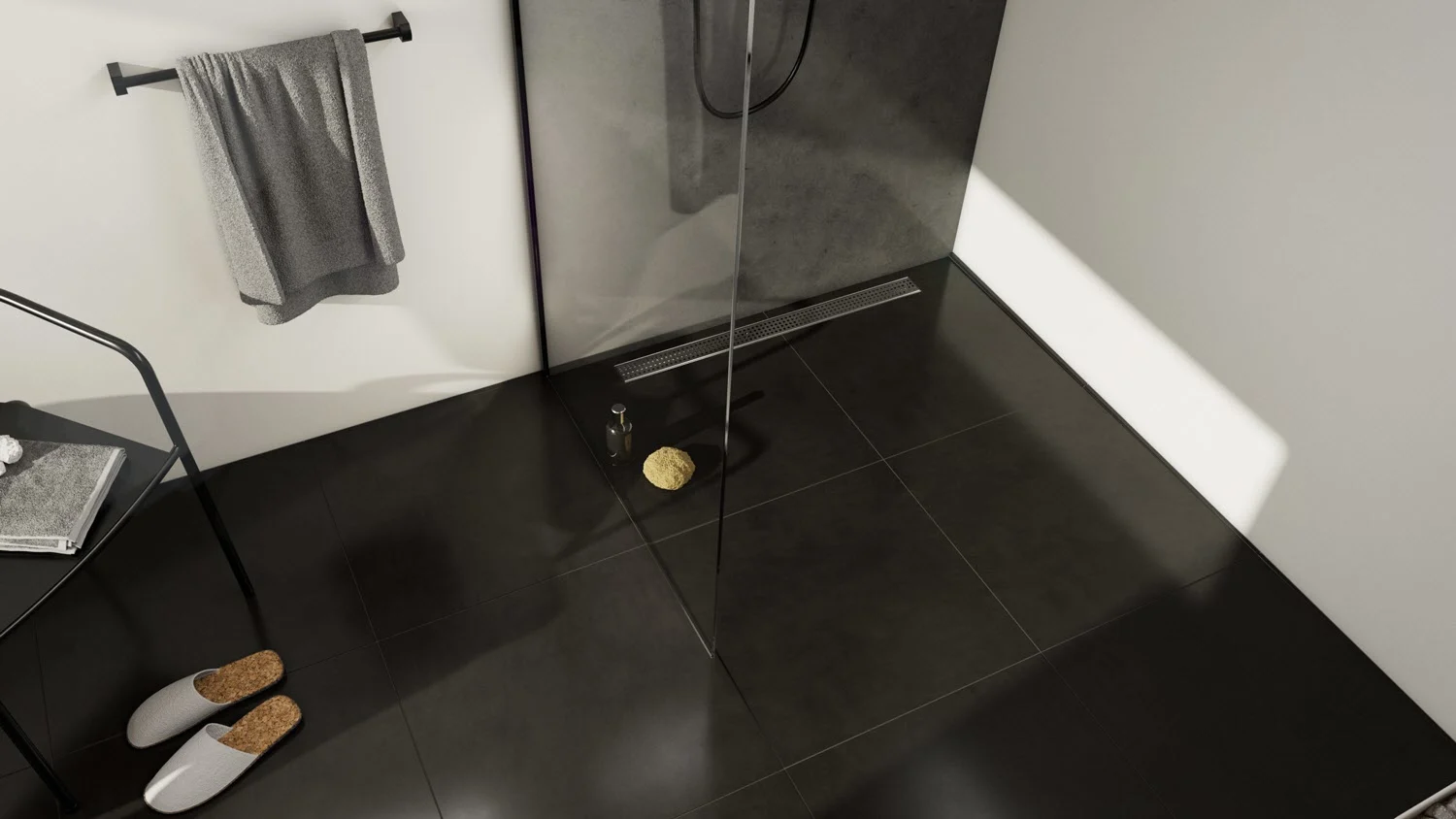ACO ShowerDrain C Duschrinnen-Set mit Aufkantung, DN 40, Länge 68,5 cm inklusive Design-Rost Square Bild 4