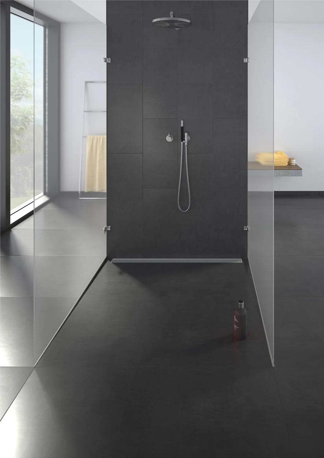 ACO ShowerDrain C Duschrinnen-Set mit Aufkantung, DN 40, Länge 68,5 cm inklusive Design-Rost Square Bild 7