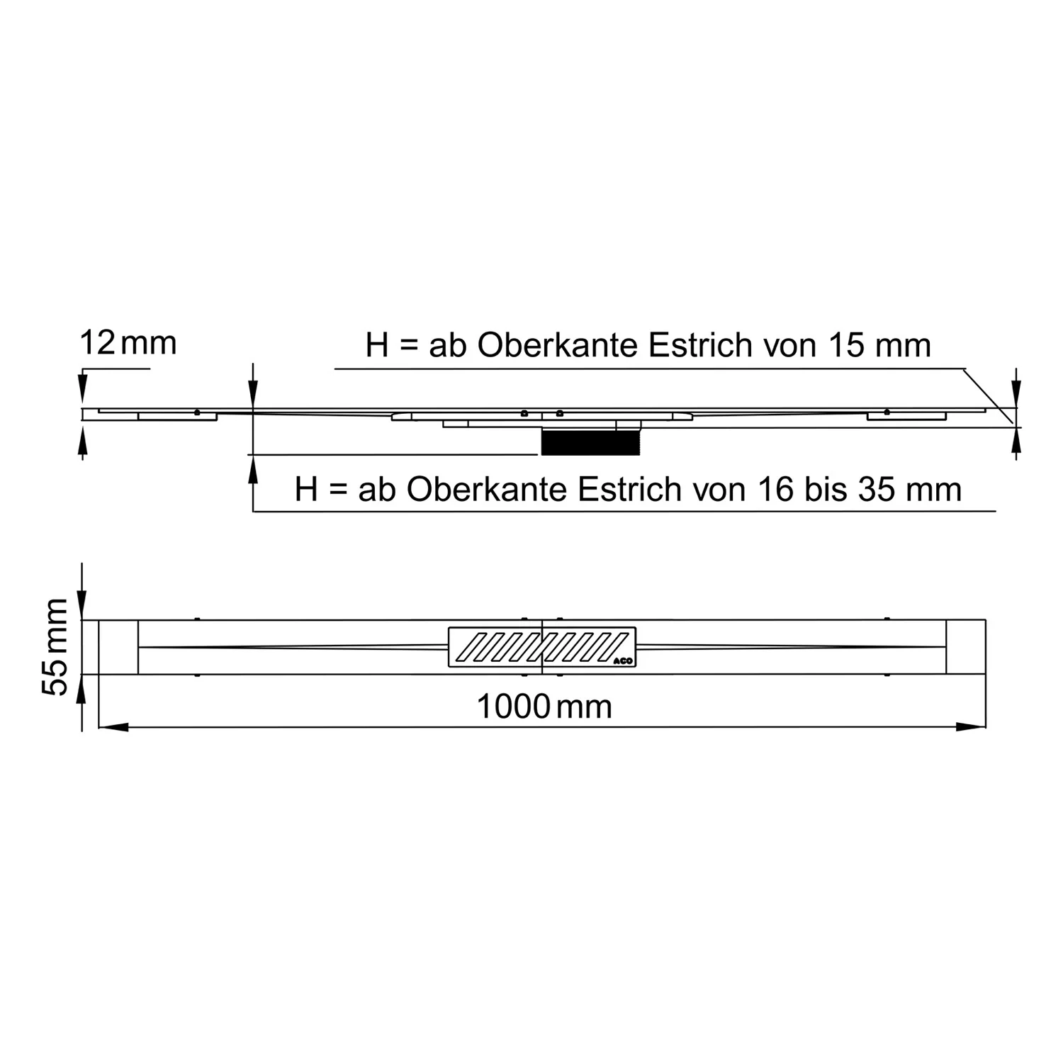 ACO ShowerDrain S+ Duschrinnenprofil Stripes 100 cm Bild 5