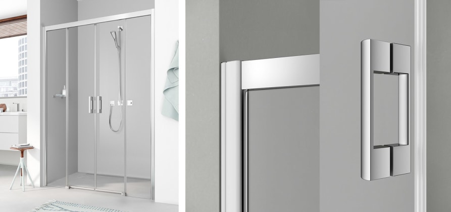 Gleittür 4-teilig bodenfrei mit Festfeldern Modell PE D4B