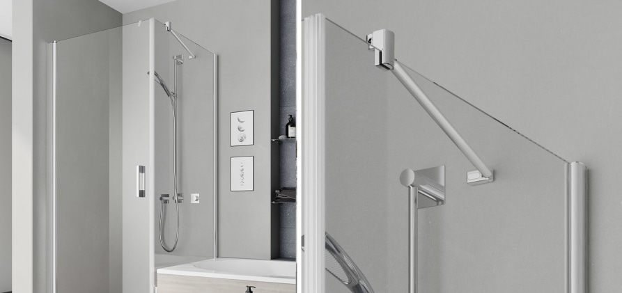 Seitenwand verk&uuml;rzt neben Badewanne Modell PE TVO