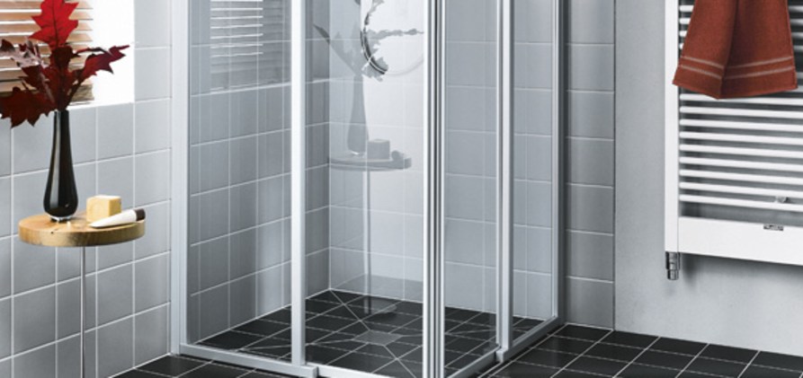 Eckeinstieg 2-teilig bodenfrei Gleitt&uuml;r - Halbteil