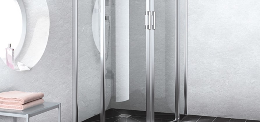 Viertelkreis-Duschkabine mit Gleitt&uuml;ren