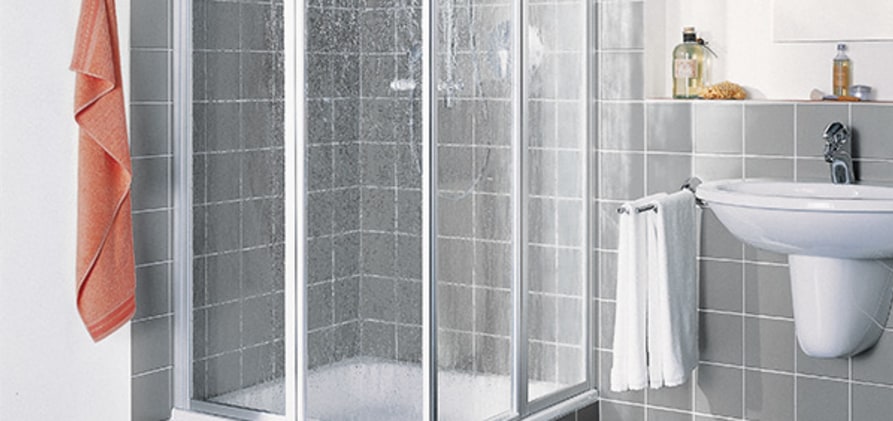 Eckeinstieg 2-teilig Pendelt&uuml;r mit Festteil - Halbteil