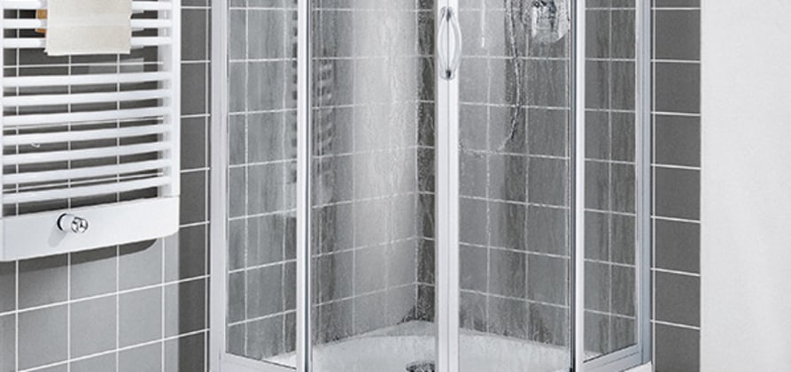Viertelkreis-Duschkabine mit Gleittüren