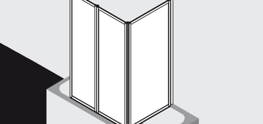 Faltwand 3-fl&uuml;gelig &uuml;ber Badewanne