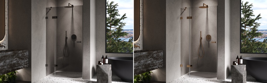 Schwingtür mit festem Segment in Nische