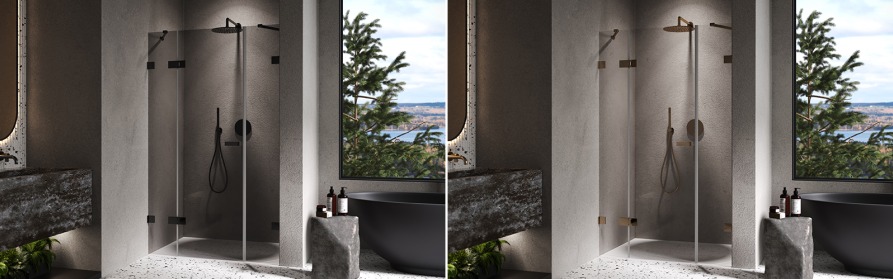 Schwingt&uuml;r mit festem Segment und Nebenteil in Nische