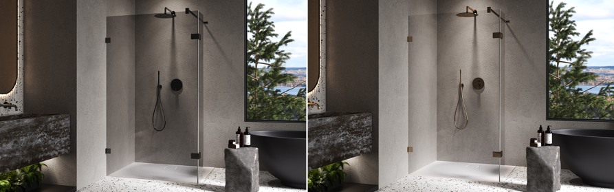 Walk-In Seitenwand mit beweglichem Segment