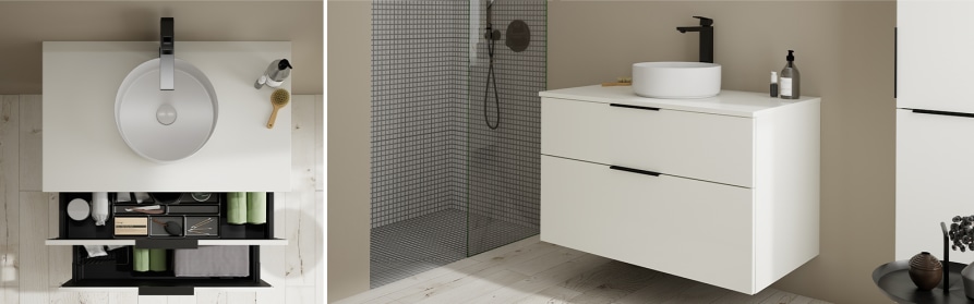 Waschtischunterschrank mit Konsolenplatte