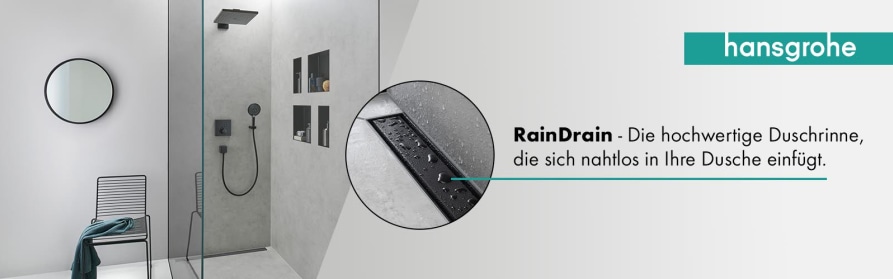 RainDrain Duschrinnen und Punktabläufe