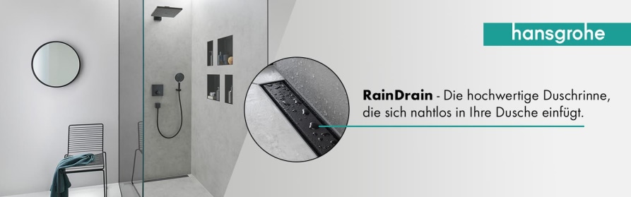 RainDrain Duschrinnen und Punktabl&auml;ufe