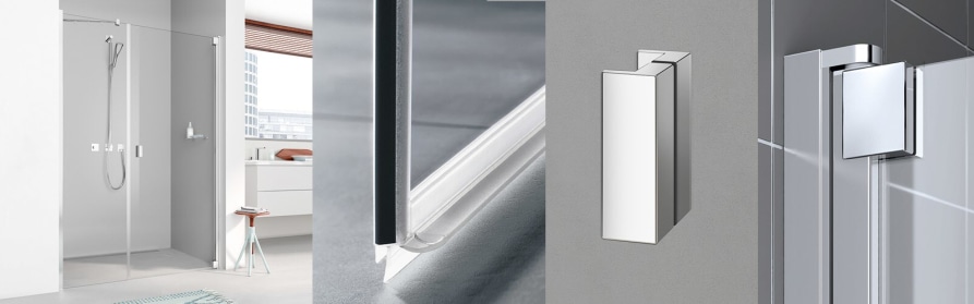 Pendelt&uuml;r f&uuml;r Nische mit Festteil &Ouml;ffnungsseitig