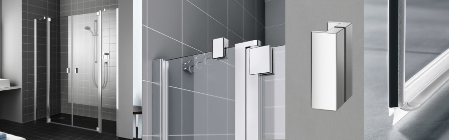 Doppel-Pendelt&uuml;r f&uuml;r Nische mit 2 Festelementen