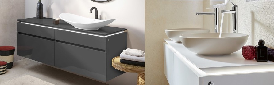 Waschtischunterschr&auml;nke mit LED-Beleuchtung