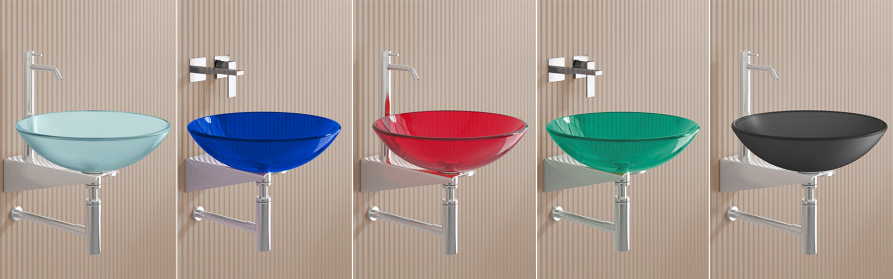 Glas-Aufsatzbecken Atollo 43