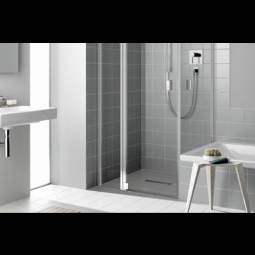 Pendeltür für Eckeinbau mit Festteil