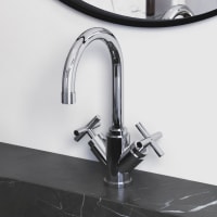 Kronenbach Zeta 2.0 Zweigriff-Waschtischmischer mit Ablaufgarnitur