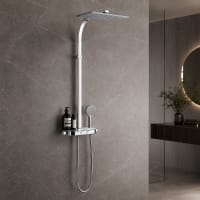 Kronenbach Duschsystem Aufputz mit Smart Push Thermostat und Glasablage