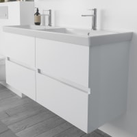 Lodge Doppel-Waschtischunterschrank 124,5 cm mit 4 Auszügen für Waschtisch Villeroy & Boch Subway 2.0