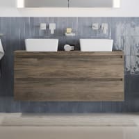 pianura Stella Waschtischunterschrank 140,5 cm mit Doppel-Aufsatzwaschtisch Sole