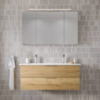 Steinkamp Living 2.0 / Villeroy & Boch Venticello Badmöbel Set 120 cm mit Spiegelschrank, 3 Türen