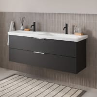 Steinkamp Living 2.0 / Villeroy & Boch Subway 3.0 Doppelwaschtisch mit Unterschrank 130 cm