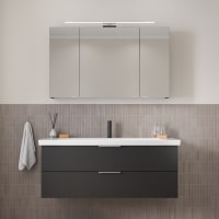 Steinkamp Living 2.0 / Villeroy & Boch Subway 3.0 Badmöbel Set 130 cm mit Spiegelschrank, 3 Türen