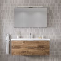 Steinkamp Living 2.0 / Villeroy & Boch Subway 3.0 Badmöbel Set 130 cm mit Spiegelschrank, 3 Türen