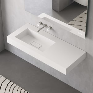 ALLUVION Eros Waschtisch 120 cm, ohne Hahnloch, Becken links