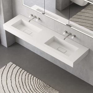 ALLUVION Eros Doppel-Waschtisch 180 cm, ohne Hahnloch