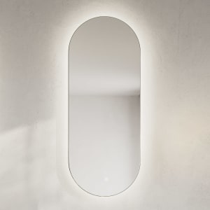 ALLUVION Aurora Lichtspiegel B: 40 x H: 100 cm, oval, mit umlaufender LED Beleuchtung, direkt + indirekt