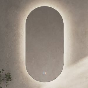 ALLUVION Aurora Lichtspiegel B: 40 x H: 80 cm, oval, mit umlaufender LED-Beleuchtung, direkt + indirekt