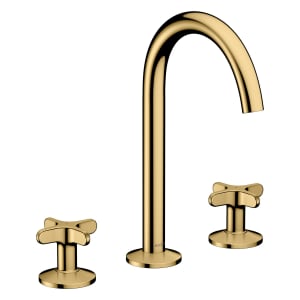 AXOR One 3-Loch Waschtischarmatur 170 mit Kreuzgriffen und Push-Open Ablaufgarnitur