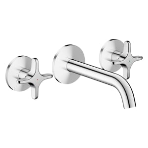 AXOR One 3-Loch Waschtischarmatur UP für Wandmontage mit Kreuzgriffen und Auslauf 16 cm