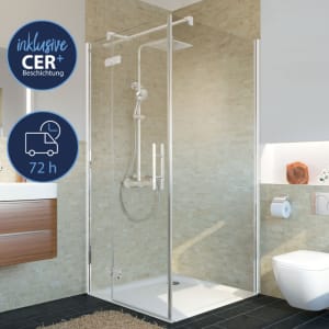 Breuer Avanta Pendeltür mit Festteil für Seitenwand 90 cm, Anschlag links