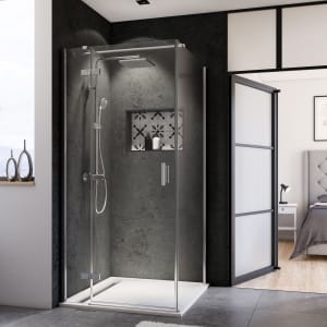 Breuer Panorama Seitenwand für Drehtür mit Festteil, 75 cm