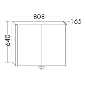 burgbad Bel Spiegelschrank mit LED-Beleuchtung 80,8 cm mit 2 Türen