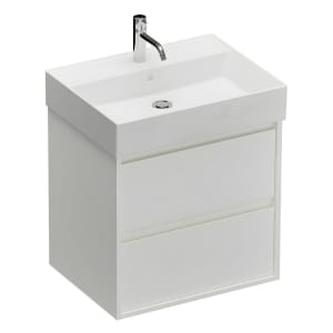burgbad Devio Keramik-Waschtisch mit Unterschrank 60,5 cm, 2 Auszüge