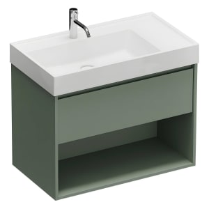 burgbad Devio Mineralguss-Waschtisch mit Unterschrank 80,5 cm, 1 Auszug
