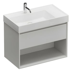 burgbad Devio Mineralguss-Waschtisch mit Unterschrank 80,5 cm, 1 Auszug