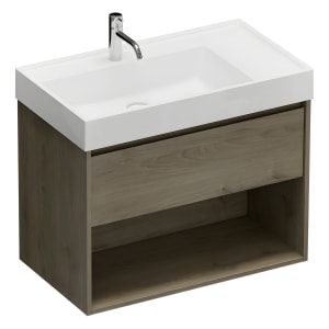 burgbad Devio Mineralguss-Waschtisch mit Unterschrank 80,5 cm, 1 Auszug
