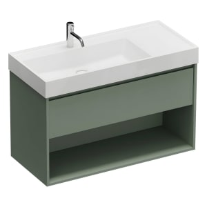 burgbad Devio Mineralguss-Waschtisch mit Unterschrank 100,5 cm, 1 Auszug