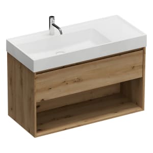 burgbad Devio Mineralguss-Waschtisch mit Unterschrank 100,5 cm, 1 Auszug