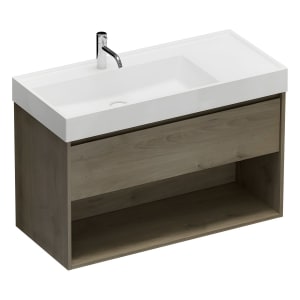 burgbad Devio Mineralguss-Waschtisch mit Unterschrank 100,5 cm, 1 Auszug
