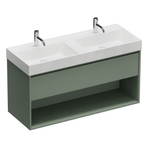burgbad Devio Mineralguss-Waschtisch mit Unterschrank 120,5 cm, 1 Auszug