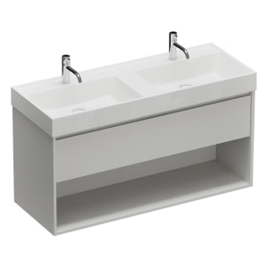burgbad Devio Mineralguss-Waschtisch mit Unterschrank 120,5 cm, 1 Auszug